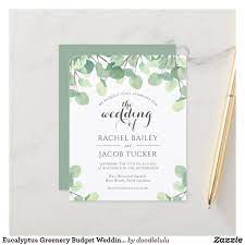 Eucalyptus Greenery Budget Wedding Invitation Zazzle Com In 2021 Budget Wedding Invitations Wedding Invitations Budget Wedding