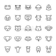 Set Of Outline Stroke Animal Icon Vector Illustration Ad Stroke Outline Set Animal Illustration Ad Animal Icon Animal Doodles Cute Drawings