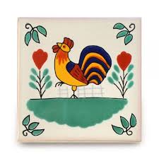 m710 4 メキシコタイル 鶏 100角 タイル通販 ボウクス タイルマーケット メキシコタイル 陶板 メキシコ