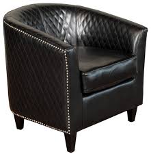 Sometimes creating a very unique camouflage look which work best with the dark brown leather. Gdf Studio Marion Leather Barrel Armchair Transitional Armchairs And Accent Chairs By Gdfstudio Houzz