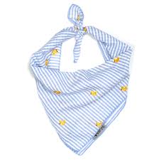 Dog Bandana Light Blue Stripe Rubber Duck Tie Bark And Swagger