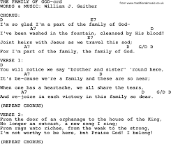 Praising god for his glory is what christian music is all. Family Of God Lyrics Lyricswalls