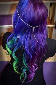 Blue Purple Dyed Hair Peacock Hair Color Galaxy Hair Color Hair Styles