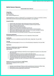 ballet dancer resume dancer resumes