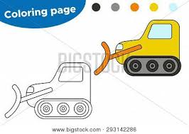Bulldozer in work coloring page. Coloring Page Kids Vector Photo Free Trial Bigstock