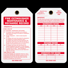 Learn how to inspect portable fire extinguishers. Fire Extinguisher Maintenance And Recharge Record Tags Sku Tg 0223