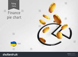 Pie Chart Icon Ukrainian Hryvnia Coins Stock Vector Royalty
