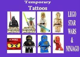 Details About Temporary Tattoo Kids Lego Star Wars Ninjago Party Last 1 Week Loot Bag X8 X16