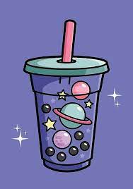 Are You A Bubble Tea Fan Do You Also Love Everything Space This Design Is For You Explore The Tapioca Astr Tea Wallpaper Tea Illustration Cute Easy Drawings