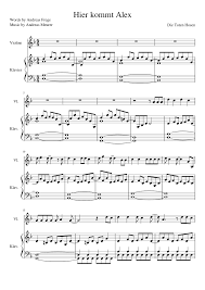 01 hier kommt alex01 hier kommt alex. Hier Kommt Alex Sheet Music For Piano Violin Solo Musescore Com