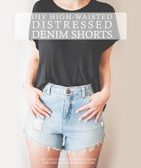 How to make distressed denim cut off shorts from jeans! Diy High Waisted Distressed Denim Shorts Wonder Forest