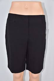 Ab Studio Womens 4 Solid Black Bermuda Dress Shorts New Dress Bisness Casual Abstudio Dressshorts Business Casual Dresses Bermuda Dress Short Dresses