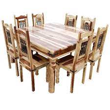Made of solid stained oak and a superb set for an outdoor patio or kitchen. Square Kitchen Table Seats 8 Ideas On Foter