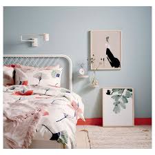 Nesttun White Lonset Bed Frame Standard King Ikea In 2020 Bed Frame White Bed Frame Bed Slats