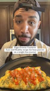 High protein weight loss omelette This is the perfect Easy and Healthy  recipe when you didn’t meal prepIt took less than 10 minutes to make + it  easily has 30- 40 grams of protein in it I promise… I’m ...