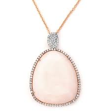 Diamond Pink Opal Necklace Pink Opal Jewelry Opal Necklace Pink Pendant Necklace