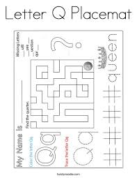 Thanksgiving turkey coloring pages keep the adorable children in your life occupied during thanksgiving dinner with these placemat coloring page 28 images coloring activity placemat. Letter Q Placemat Coloring Page Twisty Noodle