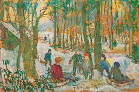 Das haus niedersachsen befindet sich in worpswede und bietet ihnen einen garten. Worpswede Galerie Girschner Lisel Oppel Schlittenfahrende Kinder Beim Kaffee Haus Niedersachsen