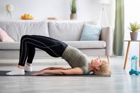 Supported bridge pose yoga