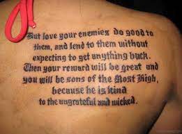 Love is patient bible verse tattoos the apostle paul wrote the first book of the corinthians in about 56 a.d. 52 Religious Bible Verses Tattoos Designs On Back