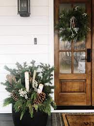 Winter Front Porch Pot Styling House Of Jade Interiors Christmas Porch Decor Front Porch Christmas Decor Porch Decorating