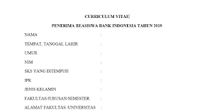 Contoh resume pribadi untuk beasiswa. Contoh Resume Pribadi Cv Beasiswa Bank Indonesia Pojokata