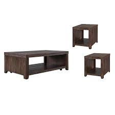 It looks great as a side table, end table, or even a small coffee table! 3 Piece Farmhouse Coffee And End Table Set In Distressed Natural 1848915 Pkg