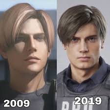 Leon Kennedy in Resident Evil 2 then and now