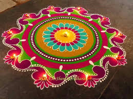 Circle Shape Rangoli Free Hand Rangoli Design Rangoli Designs Flower Rangoli Designs