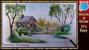 How To Draw Scenery Of Nature Easy Pencil Drawing For Children Youtube Sketch of a leaf pencil sketch graphite drawing original sketch. how to draw scenery of nature easy pencil drawing for children