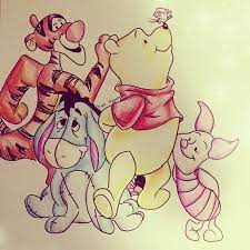 Start by placing two circles that would occupy almost the entire sheet. Winnie The Pooh Drawing Winnie The Pooh Drawing Pooh Drawing Disney Drawings
