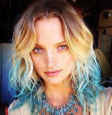 Planet Blue How To Mermaid Hair Dipped Hair Dip Dye Hair Short Blonde Hair