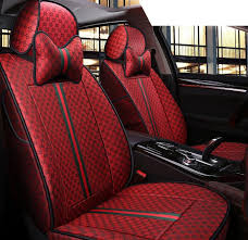 309 71 Cool Flax Fashion Gucci Car Seat Covers Universal Pads Seat Cushions 8pcs Red Cute Car Accessories Car Seats Seat Covers