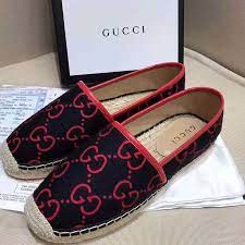 Gucci Women Gg Terry Cloth Espadrille 2 Cm Platform Navy Espadrilles Gucci Luxury Designer Shoes