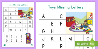 Sorted alphabetically by topic, with wordlists. Toys Missing Letters Cut And Paste Activity