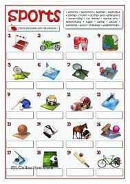 Twenty Sports Physical Education Lessons English Activities Vocabulary Worksheets