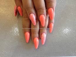 This trustworthy technique for removing fake nails is a. Eye Candy Nails Training Acrylic Overlays With Orange Gel Polish And Glitter Dust By Nicola Senior On 19 August 2014 At 06 49
