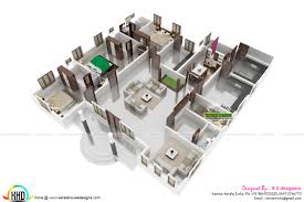We don't need a big plot if we are seeking for a double storey plan. 3 Bedroom Sloping Roof Home With 3d Floor Plan Kerala Home Design And Floor Plans 8000 Houses