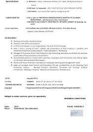 The sous chef objective statement serves as the appetizer. Chef Resume 2015 Cover Letter