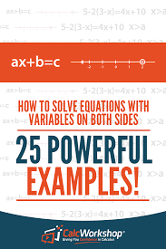 How To Solve Equations With Variables On Both Sides 25 Examples Literal Equations Inequality Word Problems Math Methods
