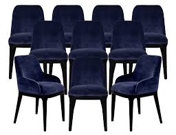 32 w pamela occasional chair dark blue velvet antique brass metal legs modern. Set Of 10 Custom Navy Velvet Modern Dining Chairs Carrocel Fine Furniture