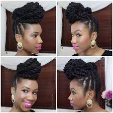 Braided Updo On Natural Hair Using Marley Hair Kyss My Hair Braided Hairstyles Updo Natural Braided Hairstyles Hair Styles
