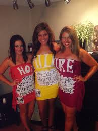 Me And My Friends Dressed Up Like The Hot Sauces From Taco Bell On Halloween Last Year Great Costume Idea Great Costume Ideas Women Dress Up