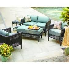 Fenton 4 Piece Patio Seating Set With Peacock And Java Cushions D9131 4pckd At The Home Depot Patio Seating Sets Patio Furniture Sets Patio Cushions