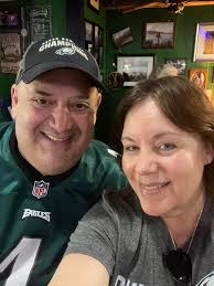 Eagles tailgating with red bandanna in sight