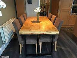 Provence 3.4m double extending eu made x leg table oval corners. Couple Transform Their Dining Room Into A Stylish Living Space In Just Three Days On A 600 Budget Daily Mail Online