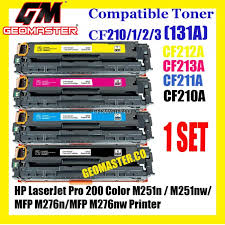 Exceptional deals on hp laserjet pro 200 color m251n toner cartridges. Full Set Compatible Laser Toner Hp 131a Cf210a Cf211a Cf212a Cf213a High Quality Toner Cartridge 1 Set 4 Unit For Hp Laserjet Pro 200 Color M251n M251nw Mfp M276n Mfp M276nw Printer