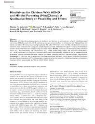 Can you remember the moment you knew your significant other was the one? Pdf Mindfulness For Children With Adhd And Mindful Parenting Mindchamp A Qualitative Study On Feasibility And Effects