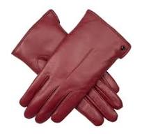 Women’s Touchscreen Single-Point Faux Fur-Lined Leather Gloves