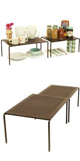 This Expandable And Stackable Cabinet And Shelf Organizer Can Double Your Storage By Stacking Vertically Great For Cup Shelf Organization Shelves Coffee Table
